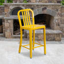 Flash Furniture CH-61200-24-YL-GG Counter Height Bar Stool w/ Vertical Slat Back & Metal Seat, Yellow thumbnail 9