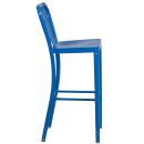 Flash Furniture CH-61200-30-BL-GG Bar Stool w/ Vertical Slat Back & Metal Seat, Blue thumbnail 3