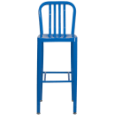 Flash Furniture CH-61200-30-BL-GG Bar Stool w/ Vertical Slat Back & Metal Seat, Blue thumbnail 5