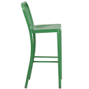 Flash Furniture CH-61200-30-GN-GG Bar Stool w/ Vertical Slat Back & Metal Seat, Green thumbnail 3