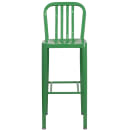 Flash Furniture CH-61200-30-GN-GG Bar Stool w/ Vertical Slat Back & Metal Seat, Green thumbnail 5