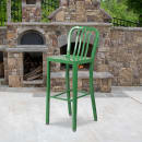 Flash Furniture CH-61200-30-GN-GG Bar Stool w/ Vertical Slat Back & Metal Seat, Green thumbnail 9