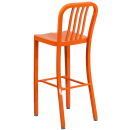 Flash Furniture CH-61200-30-OR-GG Bar Stool w/ Vertical Slat Back & Metal Seat, Orange thumbnail 4