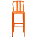 Flash Furniture CH-61200-30-OR-GG Bar Stool w/ Vertical Slat Back & Metal Seat, Orange thumbnail 5