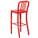 Flash Furniture CH-61200-30-RED-GG Bar Stool w/ Vertical Slat Back & Metal Seat, Red thumbnail 4
