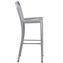 Flash Furniture CH-61200-30-SIL-GG Bar Stool w/ Vertical Slat Back & Metal Seat, Silver thumbnail 3