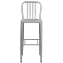 Flash Furniture CH-61200-30-SIL-GG Bar Stool w/ Vertical Slat Back & Metal Seat, Silver thumbnail 5