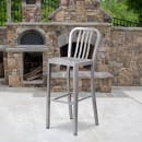 Flash Furniture CH-61200-30-SIL-GG Bar Stool w/ Vertical Slat Back & Metal Seat, Silver thumbnail 9