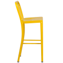 Flash Furniture CH-61200-30-YL-GG Bar Stool w/ Vertical Slat Back & Metal Seat, Yellow thumbnail 3