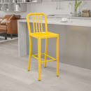 Flash Furniture CH-61200-30-YL-GG Bar Stool w/ Vertical Slat Back & Metal Seat, Yellow thumbnail 9