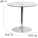 Flash Furniture CH-7-GG 31 1/2" Round Dining Height Table w/ Glass Top - Chrome Base thumbnail 2