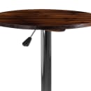 Flash Furniture CH-9-GG 23 1/2" Round Bar Height Table - Walnut Wood Swivel Top, Chrome Base thumbnail 4