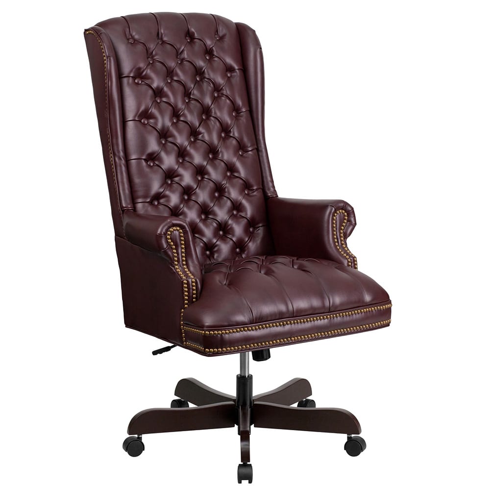 Flash Furniture CI-360-BY-GG Swivel Office Chair w/ High Back - Burgundy LeatherSoft Upholstery
