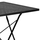 Flash Furniture CO-1-BK-GG 28" Square Folding Patio Table w/ Rain Flower Design Top - Steel, Black thumbnail 4
