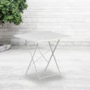 Flash Furniture CO-1-WH-GG 28" Square Folding Patio Table w/ Rain Flower Design Top - Steel, White thumbnail 2