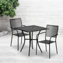 Flash Furniture CO-28SQ-02CHR2-BK-GG 28" Square Patio Table & (2) Square Back Arm Chair Set - Steel, Black thumbnail 4
