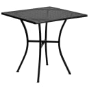 Flash Furniture CO-28SQ-02CHR4-BK-GG 28" Square Patio Table & (4) Square Back Arm Chair Set - Steel, Black thumbnail 2