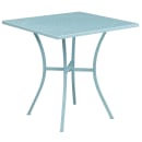 Flash Furniture CO-28SQ-03CHR2-SKY-GG 28" Square Patio Table & (2) Round Back Arm Chair Set - Steel, Sky Blue thumbnail 2