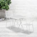 Flash Furniture CO-28SQF-02CHR2-WH-GG 28" Square Folding Patio Table & (2) Square Back Arm Chair Set - Steel, White thumbnail 4