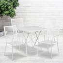 Flash Furniture CO-28SQF-02CHR4-WH-GG 28" Square Folding Patio Table & (4) Square Back Arm Chair Set - Steel, White thumbnail 4