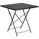 Flash Furniture CO-28SQF-03CHR4-BK-GG 28" Square Folding Patio Table & (4) Round Back Arm Chair Set - Steel, Black thumbnail 2
