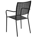 Flash Furniture CO-2-BK-GG Outdoor Stackable Armchair w/ Square Back - Steel, Black thumbnail 4