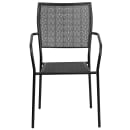 Flash Furniture CO-2-BK-GG Outdoor Stackable Armchair w/ Square Back - Steel, Black thumbnail 5
