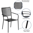 Flash Furniture CO-2-BK-GG Outdoor Stackable Armchair w/ Square Back - Steel, Black thumbnail 6