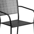 Flash Furniture CO-2-BK-GG Outdoor Stackable Armchair w/ Square Back - Steel, Black thumbnail 7