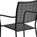 Flash Furniture CO-2-BK-GG Outdoor Stackable Armchair w/ Square Back - Steel, Black thumbnail 8