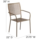 Flash Furniture CO-2-GD-GG Outdoor Stackable Armchair w/ Square Back - Steel, Gold thumbnail 2