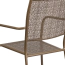 Flash Furniture CO-2-GD-GG Outdoor Stackable Armchair w/ Square Back - Steel, Gold thumbnail 8