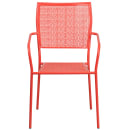 Flash Furniture CO-2-RED-GG Outdoor Stackable Armchair w/ Square Back - Steel, Coral thumbnail 5