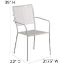 Flash Furniture CO-2-SIL-GG Outdoor Stackable Armchair w/ Square Back - Steel, Light Gray thumbnail 2