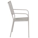 Flash Furniture CO-2-SIL-GG Outdoor Stackable Armchair w/ Square Back - Steel, Light Gray thumbnail 3
