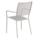 Flash Furniture CO-2-SIL-GG Outdoor Stackable Armchair w/ Square Back - Steel, Light Gray thumbnail 4