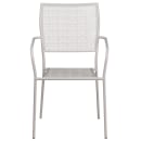 Flash Furniture CO-2-SIL-GG Outdoor Stackable Armchair w/ Square Back - Steel, Light Gray thumbnail 5
