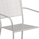Flash Furniture CO-2-SIL-GG Outdoor Stackable Armchair w/ Square Back - Steel, Light Gray thumbnail 7