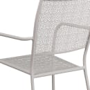Flash Furniture CO-2-SIL-GG Outdoor Stackable Armchair w/ Square Back - Steel, Light Gray thumbnail 8