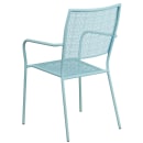 Flash Furniture CO-2-SKY-GG Outdoor Stackable Armchair w/ Square Back - Steel, Sky Blue thumbnail 4