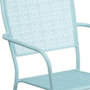 Flash Furniture CO-2-SKY-GG Outdoor Stackable Armchair w/ Square Back - Steel, Sky Blue thumbnail 7