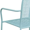 Flash Furniture CO-2-SKY-GG Outdoor Stackable Armchair w/ Square Back - Steel, Sky Blue thumbnail 8