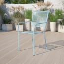 Flash Furniture CO-2-SKY-GG Outdoor Stackable Armchair w/ Square Back - Steel, Sky Blue thumbnail 9