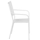 Flash Furniture CO-2-WH-GG Outdoor Stackable Armchair w/ Square Back - Steel, White thumbnail 3