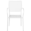 Flash Furniture CO-2-WH-GG Outdoor Stackable Armchair w/ Square Back - Steel, White thumbnail 5