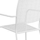 Flash Furniture CO-2-WH-GG Outdoor Stackable Armchair w/ Square Back - Steel, White thumbnail 8