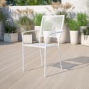 Flash Furniture CO-2-WH-GG Outdoor Stackable Armchair w/ Square Back - Steel, White thumbnail 9