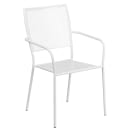 Flash Furniture CO-30RDF-02CHR4-WH-GG 30" Round Folding Patio Table & (4) Square Back Arm Chair Set - Steel, White thumbnail 3