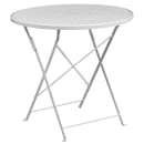 Flash Furniture CO-30RDF-03CHR2-WH-GG 30" Round Folding Patio Table & (2) Round Back Arm Chair Set - Steel, White thumbnail 2