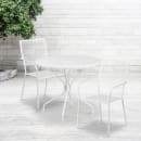 Flash Furniture CO-35RD-02CHR2-WH-GG 35 1/4" Round Patio Table & (2) Square Back Arm Chair Set - Steel, White thumbnail 4